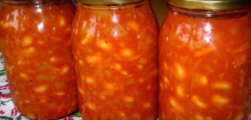 Фасоль в томатном соусе на зиму без уксуса