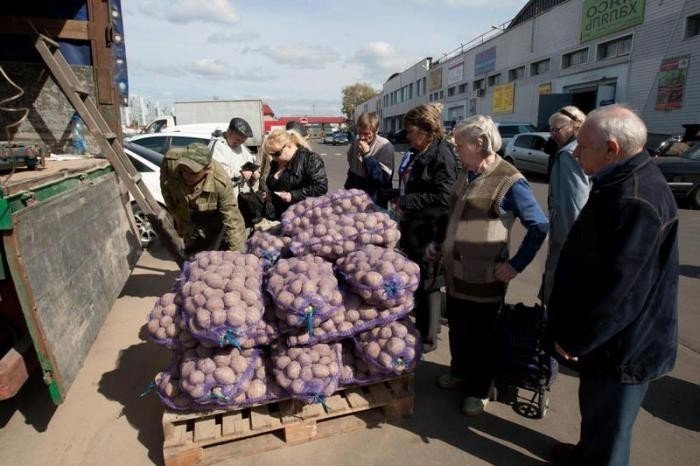 Масса картофеля проданного на рынке