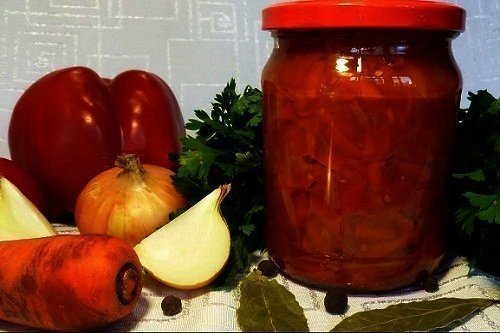 Лечо из болгарского перца с помидорами на зиму самый вкусный рецепт