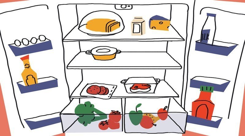 Устройство продуктов в холодильник